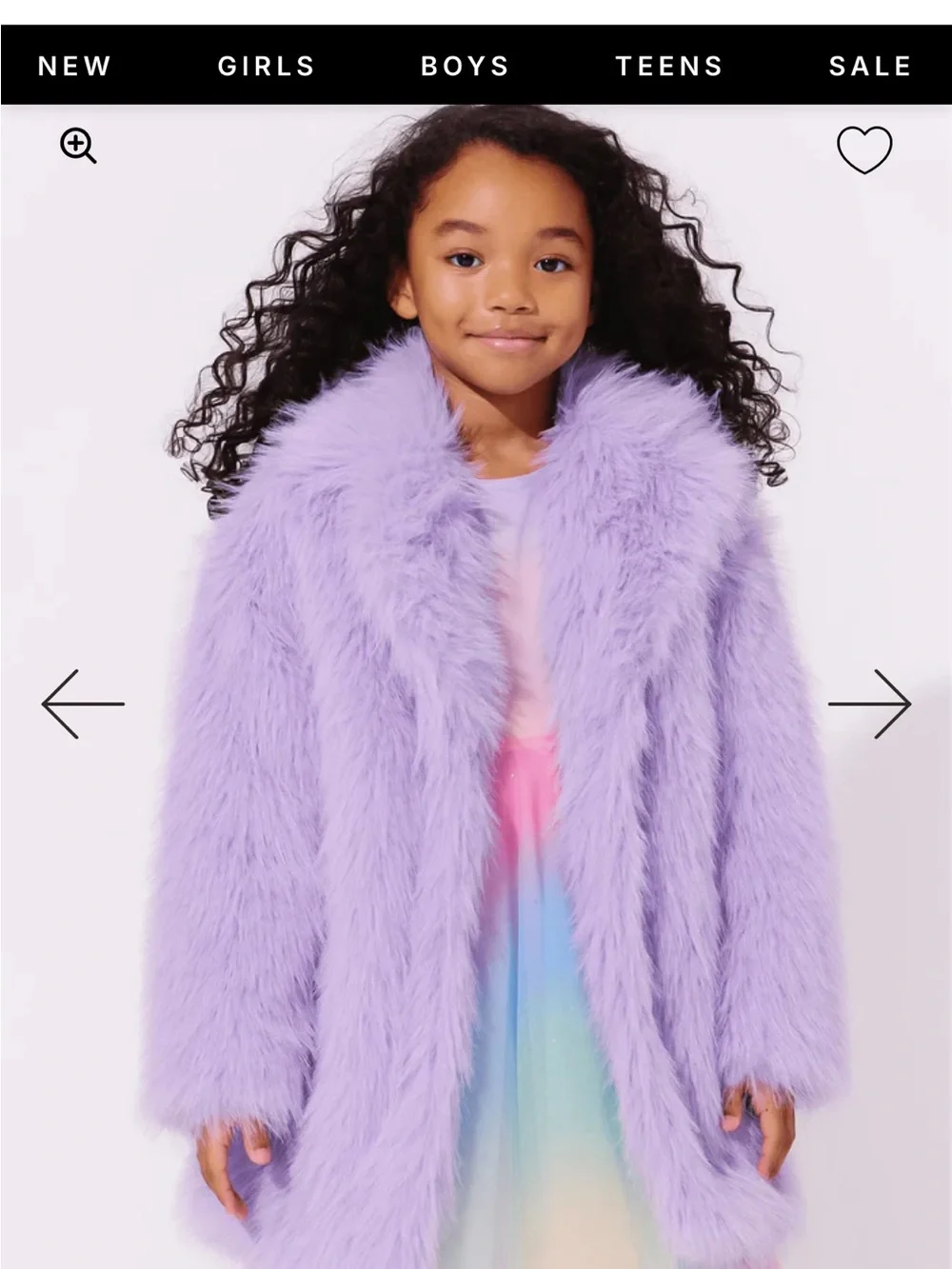 Lola + The Boys Lavender Faux-Fur Girls Coat